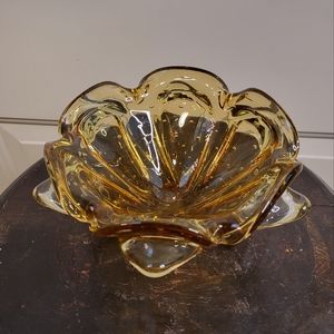 Vintage Murano Glass Controlled Bubbles Bowl/ Ashtray